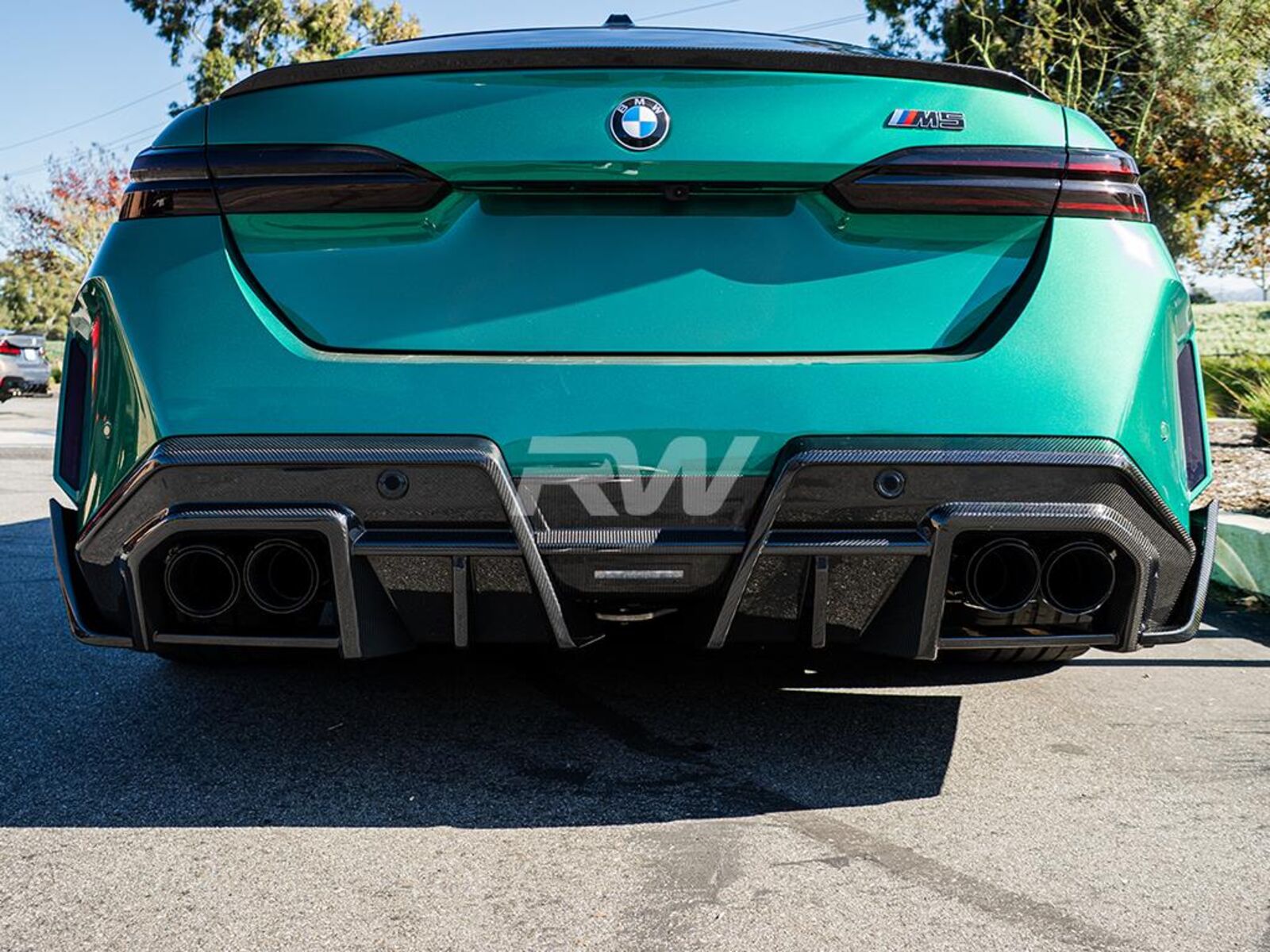 RW Carbon BMW G90 M5 SQ Carbon Fiber V2 Rear Diffuser-Exterior-Silicon Valley Bimmer
