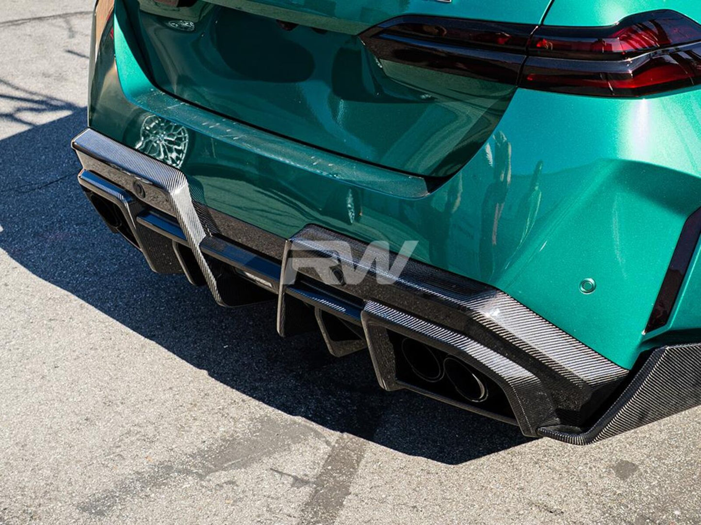 RW Carbon BMW G90 M5 SQ Carbon Fiber V2 Rear Diffuser-Exterior-Silicon Valley Bimmer