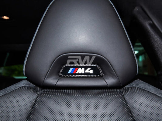 RW Carbon BMW M Carbon Fiber Seat Emblem Cover-Interior-Silicon Valley Bimmer