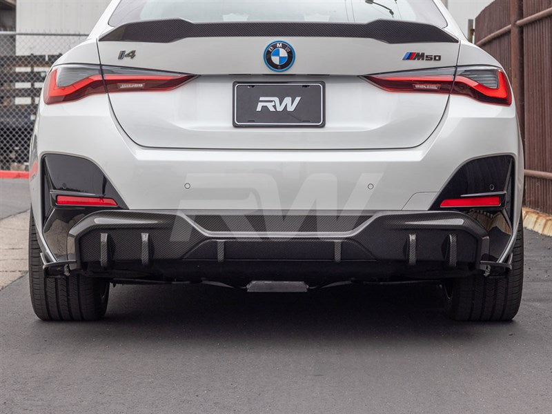 RW Carbon BMW i4 G26 Dry Carbon Fiber Rear Diffuser-Exterior-Silicon Valley Bimmer