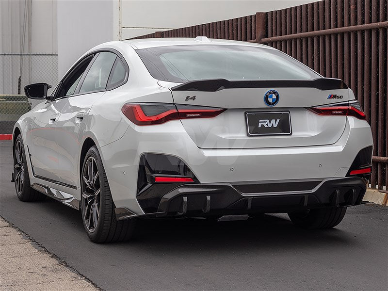 RW Carbon BMW i4 G26 Dry Carbon Fiber Rear Diffuser-Exterior-Silicon Valley Bimmer