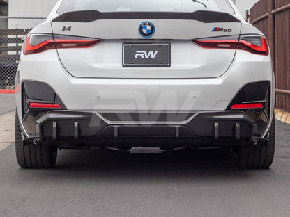 RW Carbon BMW i4 G26 Dry Carbon Fiber Rear Diffuser-Exterior-Silicon Valley Bimmer