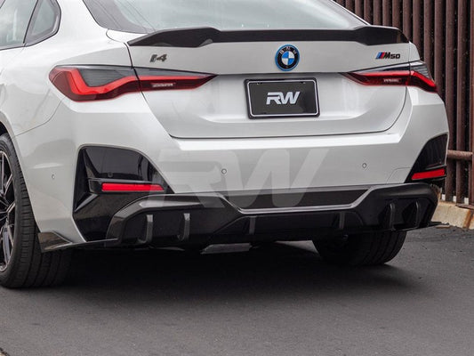 RW Carbon BMW i4 G26 Dry Carbon Fiber Rear Diffuser-Exterior-Silicon Valley Bimmer
