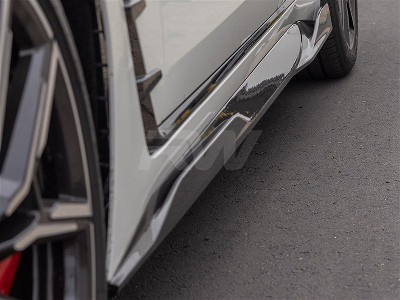 RW Carbon BMW i4 G26 Dry Carbon Fiber Side Skirt Extensions-Exterior-Silicon Valley Bimmer