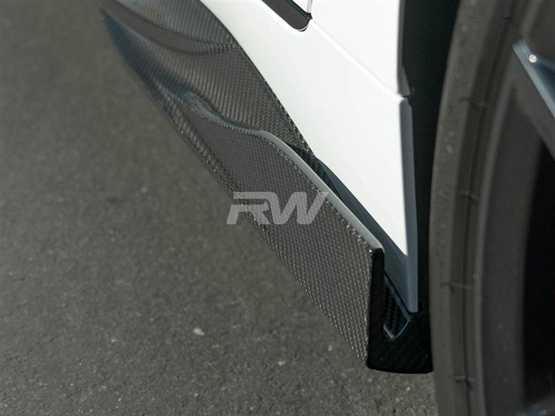 RW Carbon BMW i4 G26 Dry Carbon Fiber Side Skirt Extensions-Exterior-Silicon Valley Bimmer