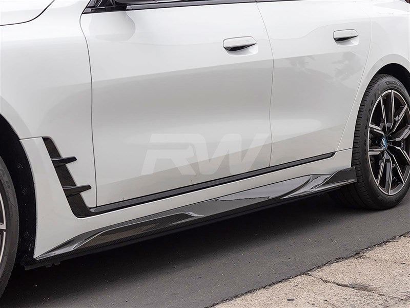 RW Carbon BMW i4 G26 Dry Carbon Fiber Side Skirt Extensions-Exterior-Silicon Valley Bimmer