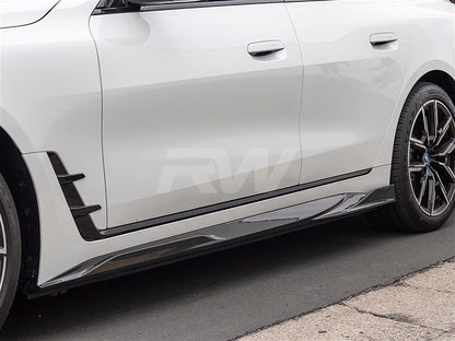RW Carbon BMW i4 G26 Dry Carbon Fiber Side Skirt Extensions-Exterior-Silicon Valley Bimmer