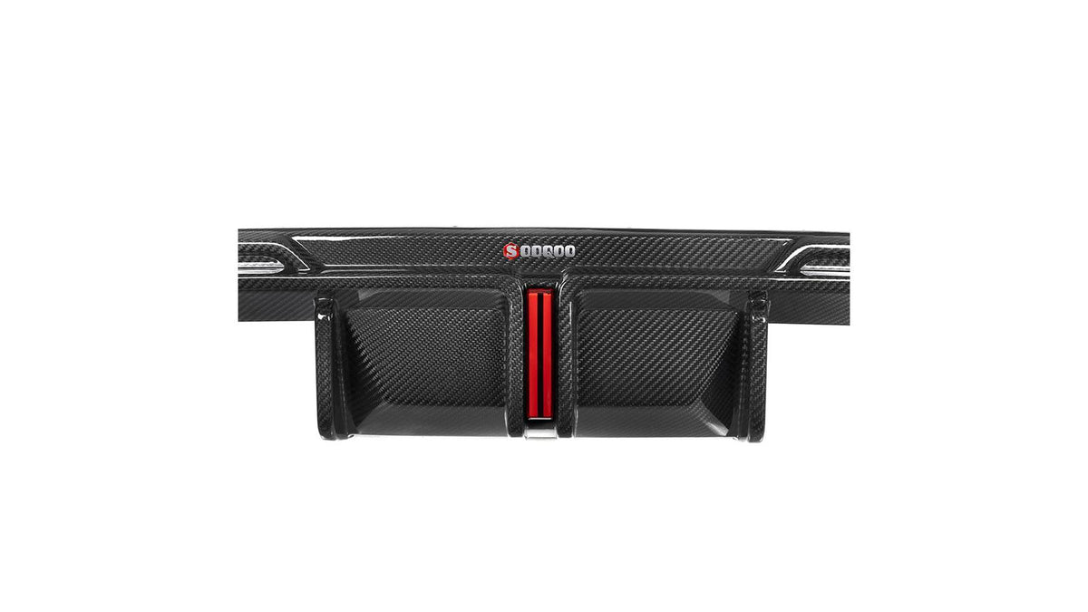NWCarbon Haus G8X SQ Style Carbon Fiber Diffuser With Brake Light/Splitters Combo