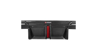 NWCarbon Haus G8X SQ Style Carbon Fiber Diffuser With Brake Light/Splitters Combo