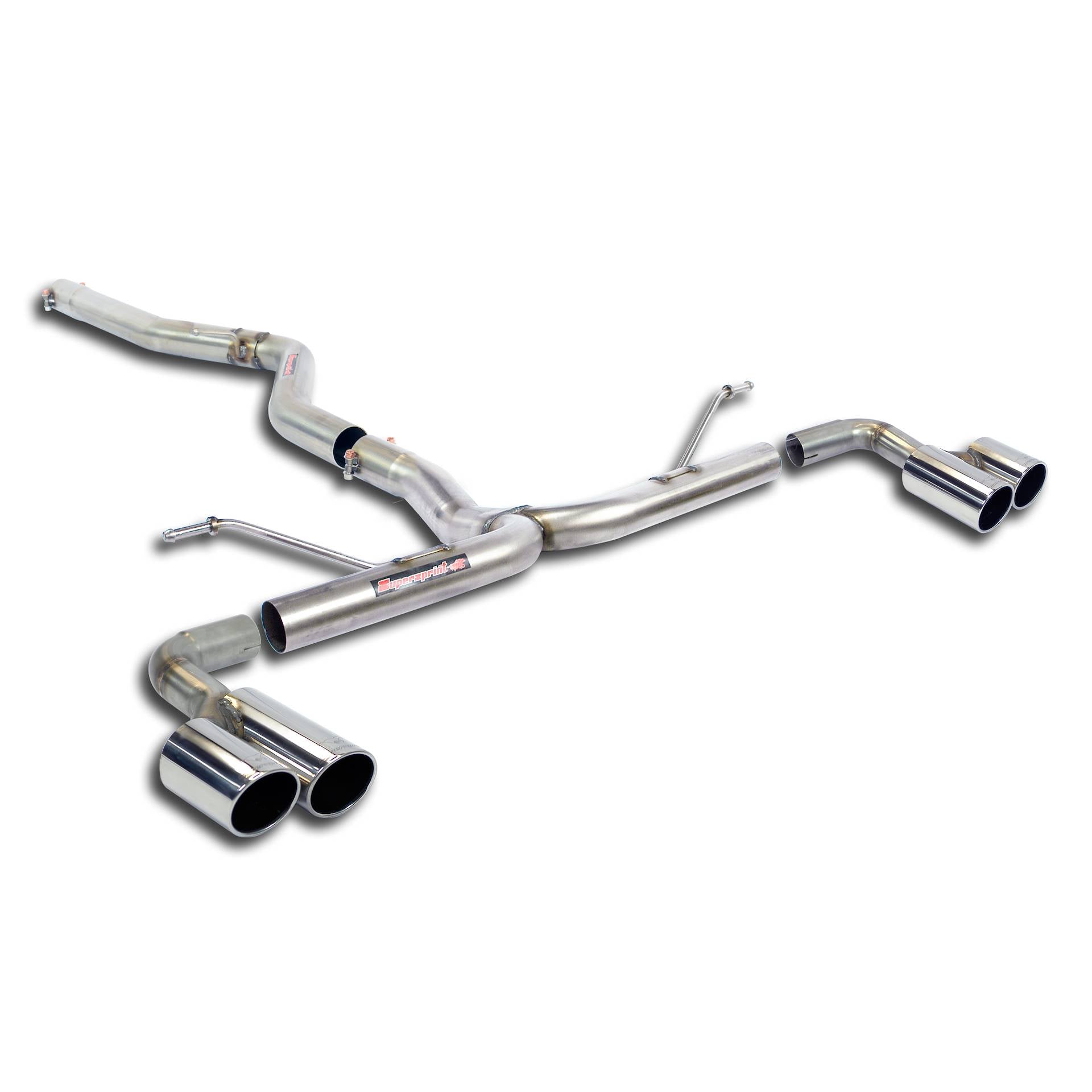 Supersprint BMW F20 / F21 LCI 2014 -> Connecting Pipe + Rear Pipe Right Oo80 - Left Oo80(Muffler Delete)-Exhaust-Silicon Valley Bimmer