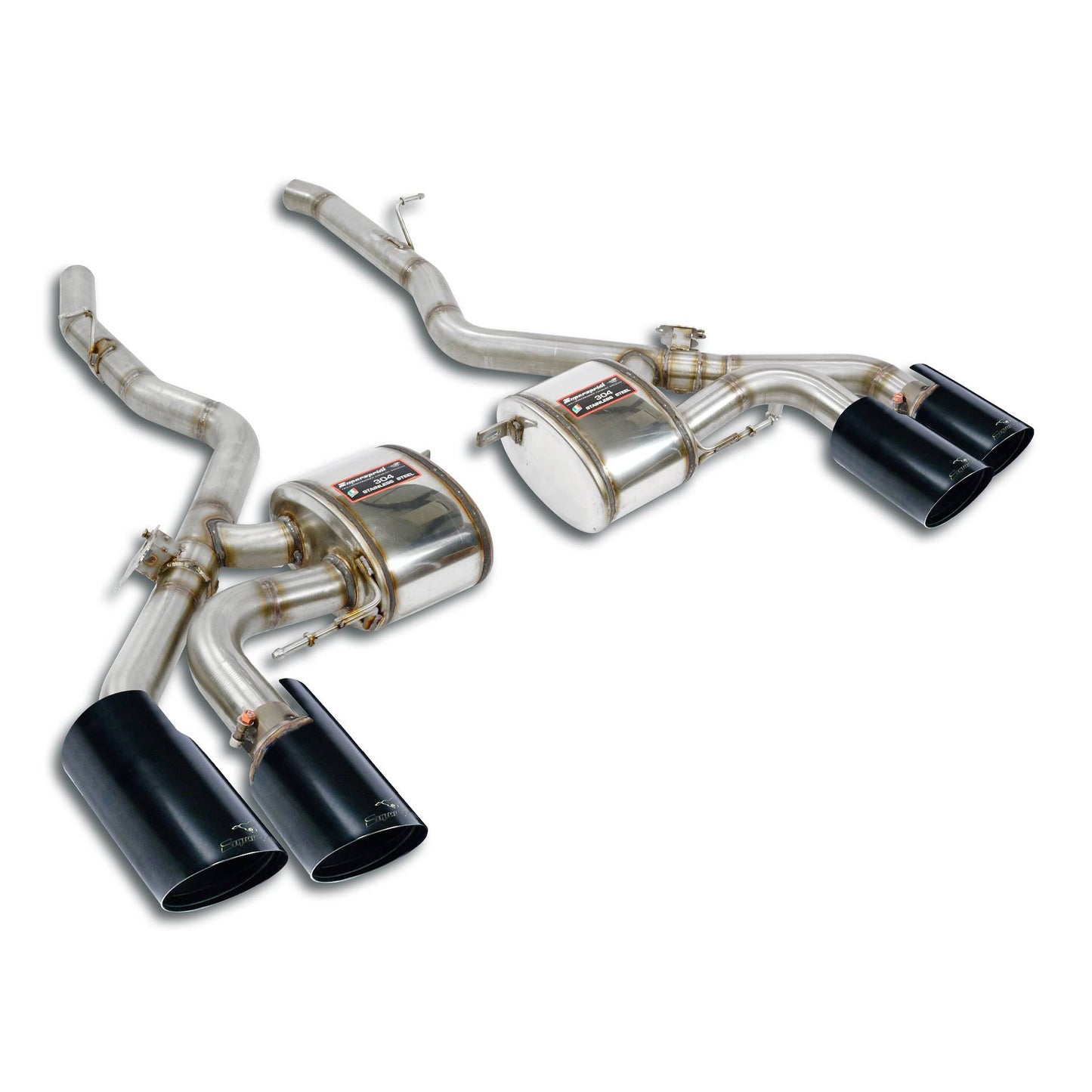 Supersprint BMW F97 X3 M Rear Mufflers Kit Right Oo100 + Left Oo100 "Gun Metal Grey" With Valves-Exhaust-Silicon Valley Bimmer