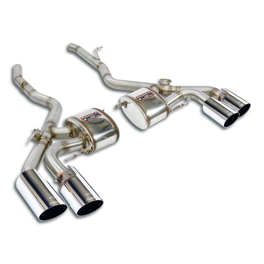 Supersprint BMW F97 X3 M Rear Mufflers Kit Right Oo100 + Left Oo100 With Valves, Silver Tips-Exhaust-Silicon Valley Bimmer