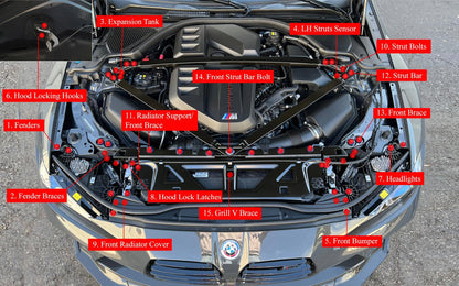 Titanium BMW G8x 2020+ Deluxe Billet Dress Up Hardware Kit (M3/M4)-Exterior-Silicon Valley Bimmer