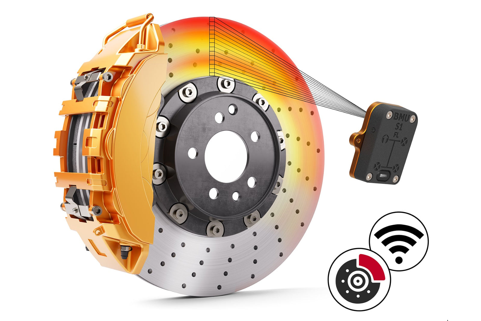 CANchecked BMU04 Brake Temperature Monitoring Set - Wireless and Charging Box