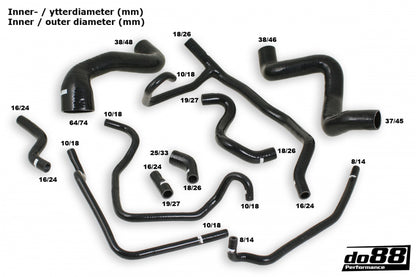 do88 Porsche 968 Coolant hoses Black-Performance-Silicon Valley Bimmer