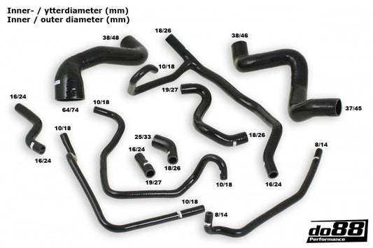 do88 Porsche 968 Coolant hoses Black-Performance-Silicon Valley Bimmer