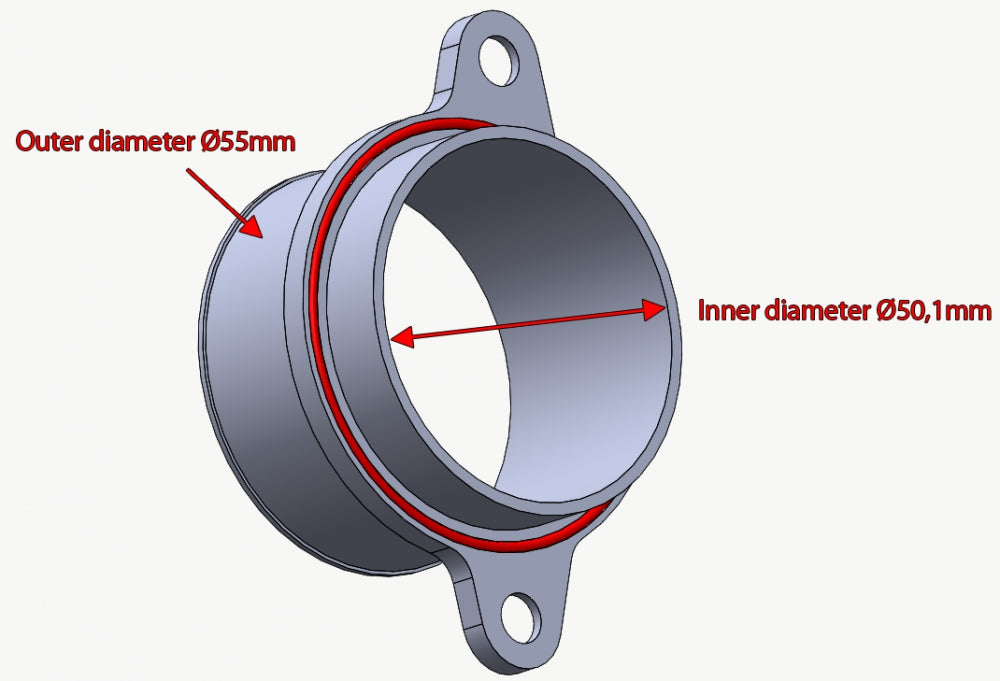 do88 Porsche 997.1 TT/GT2 2007-09 Adapter 50mm compressor housing-Performance-Silicon Valley Bimmer