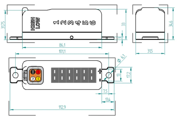 CANchecked TCC06 Thermocouple CAN Converter with 4-pin DTM Connector