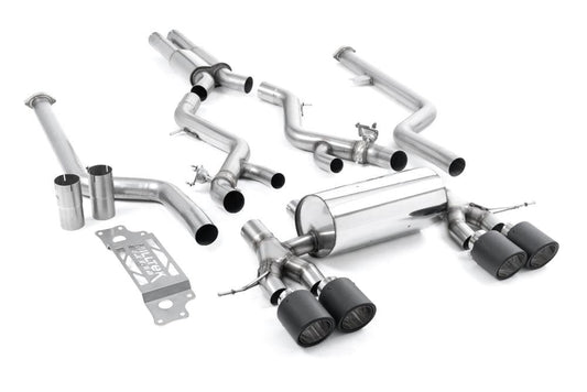 Milltek Resonated Cat-Back Systems (Removes Secondary Cats) with JET-115 Carbon Tips for BMW G87 M2 Coupe 2023+-Exhaust-Silicon Valley Bimmer