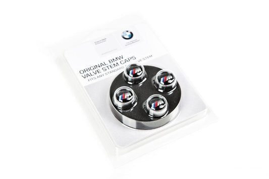 BMW M Logo Valve Stem Cap Set - Silver