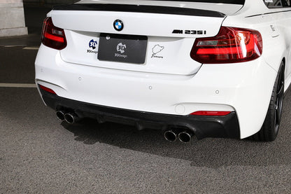 3D Design F22 2-Series M-Sport Carbon Rear Diffuser - 4-Tip