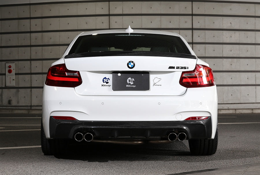 3D Design F22 2-Series M-Sport Carbon Rear Diffuser - 4-Tip