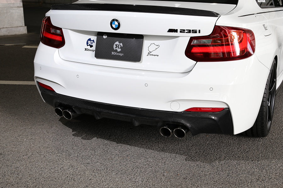 3D Design F22 2-Series M-Sport Carbon Rear Diffuser - 4-Tip-Exterior-Silicon Valley Bimmer