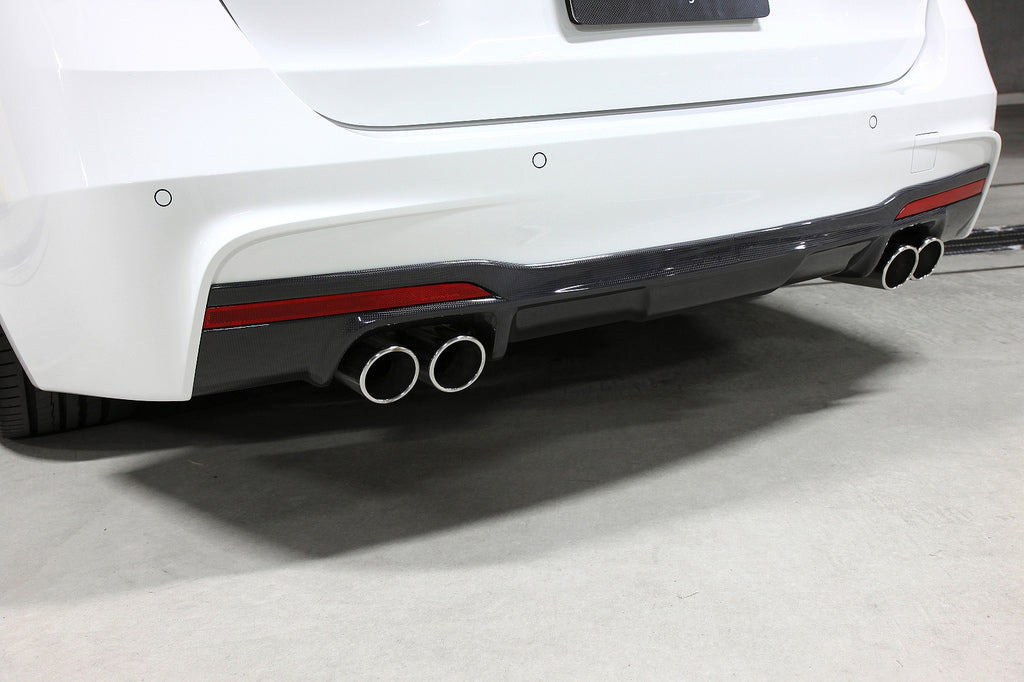 3D Design F30 / F31 3-Series M-Sport Carbon Rear Diffuser - 4 Tip-Exterior-Silicon Valley Bimmer