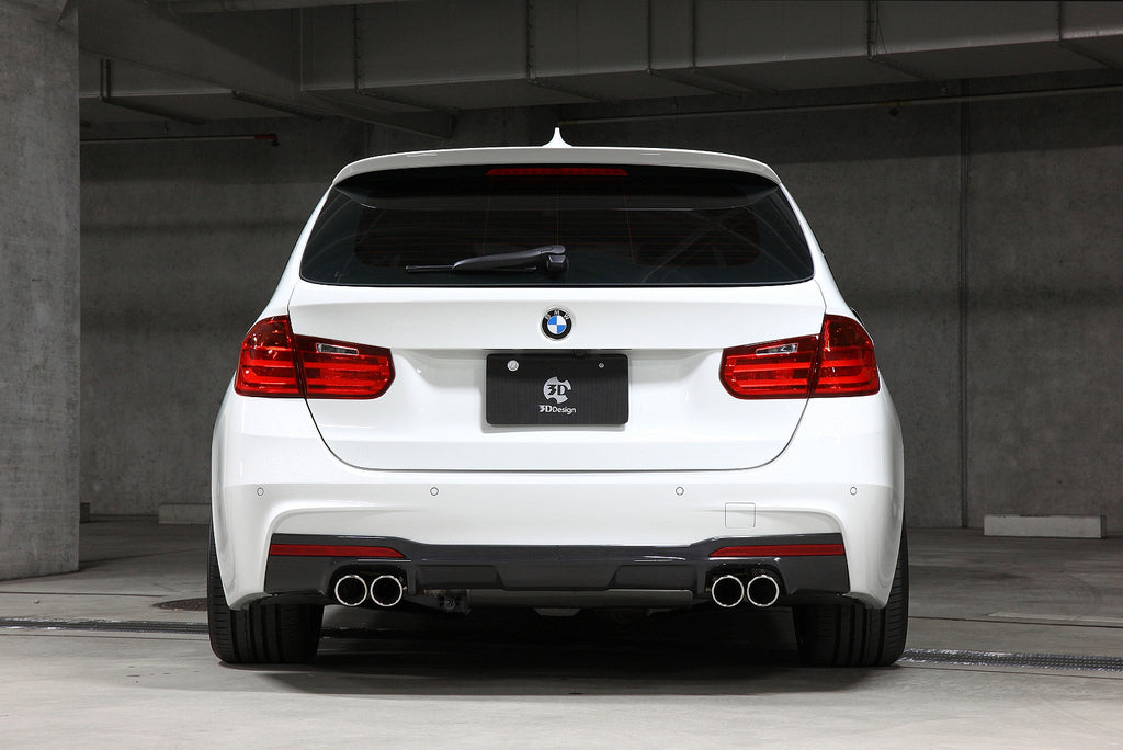 3D Design F30 / F31 3-Series M-Sport Carbon Rear Diffuser - 4 Tip-Exterior-Silicon Valley Bimmer