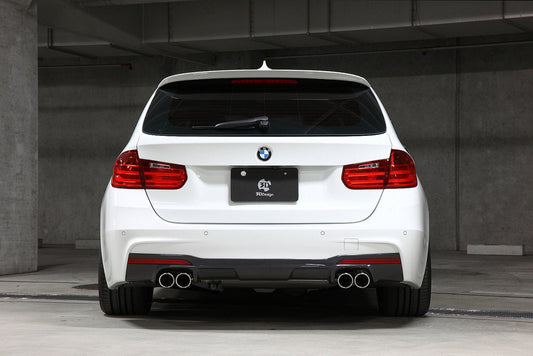 3D Design F30 / F31 3-Series M-Sport Carbon Rear Diffuser - 4 Tip-Exterior-Silicon Valley Bimmer
