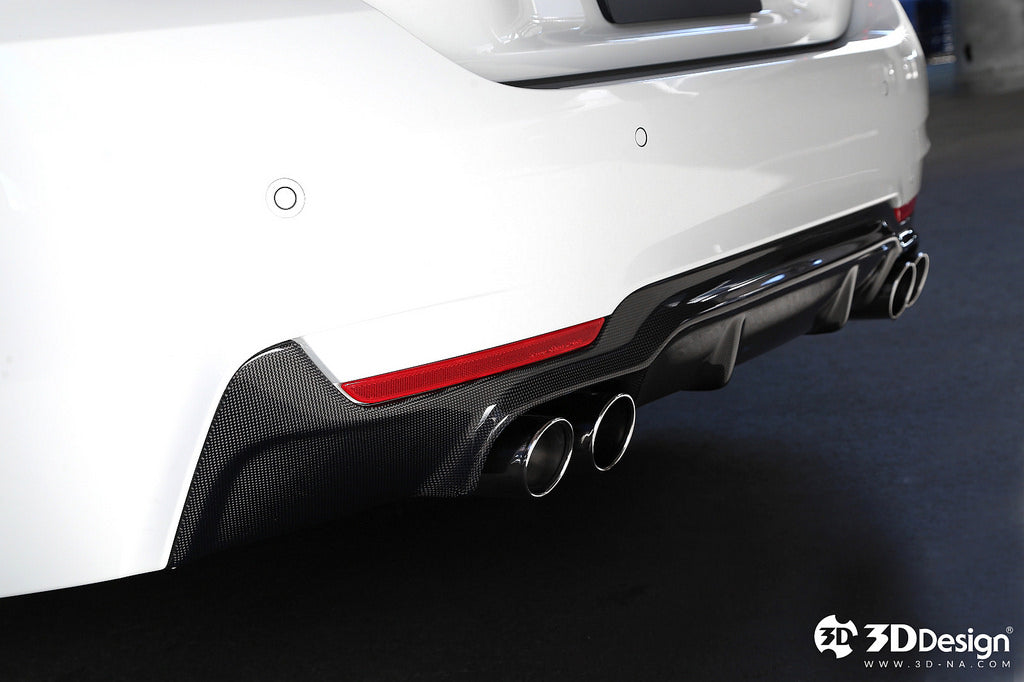 3D Design F32 / F36 4-Series M-Sport Carbon Rear Diffuser-Exterior-Silicon Valley Bimmer