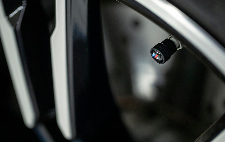 BMW M Logo Valve Stem Cap Set - Black