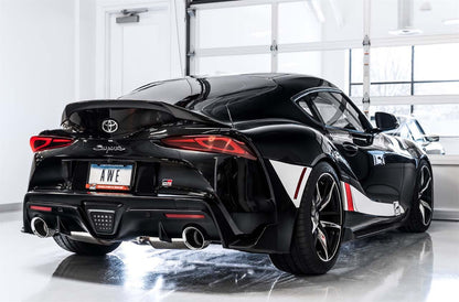 AWE 2020 Toyota Supra A90 Non-Resonated Touring Edition Exhaust - 5in Chrome Silver Tips-Exhaust-Silicon Valley Bimmer