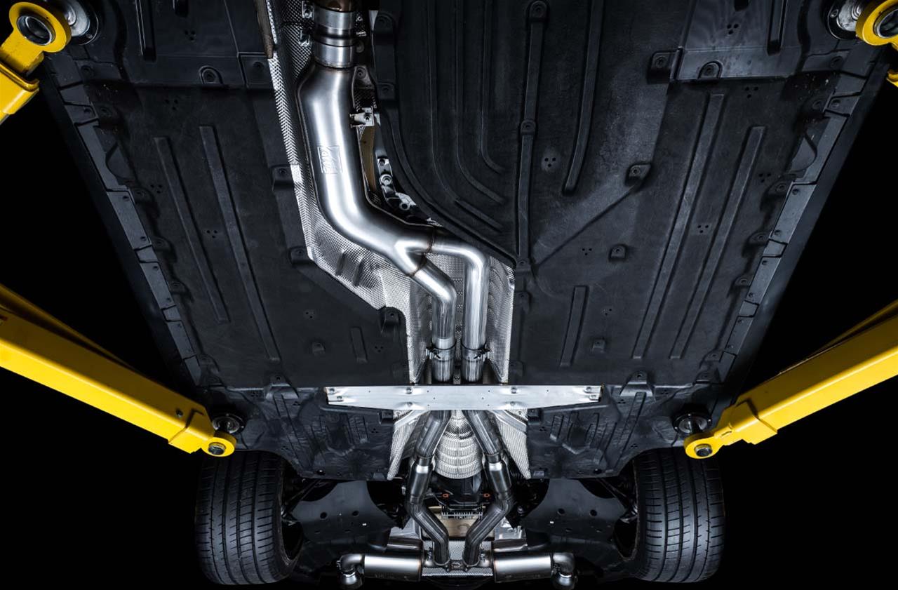 AWE 2020 Toyota Supra A90 Resonated Touring Edition Exhaust - 5in Chrome Silver Tips-Exhaust-Silicon Valley Bimmer