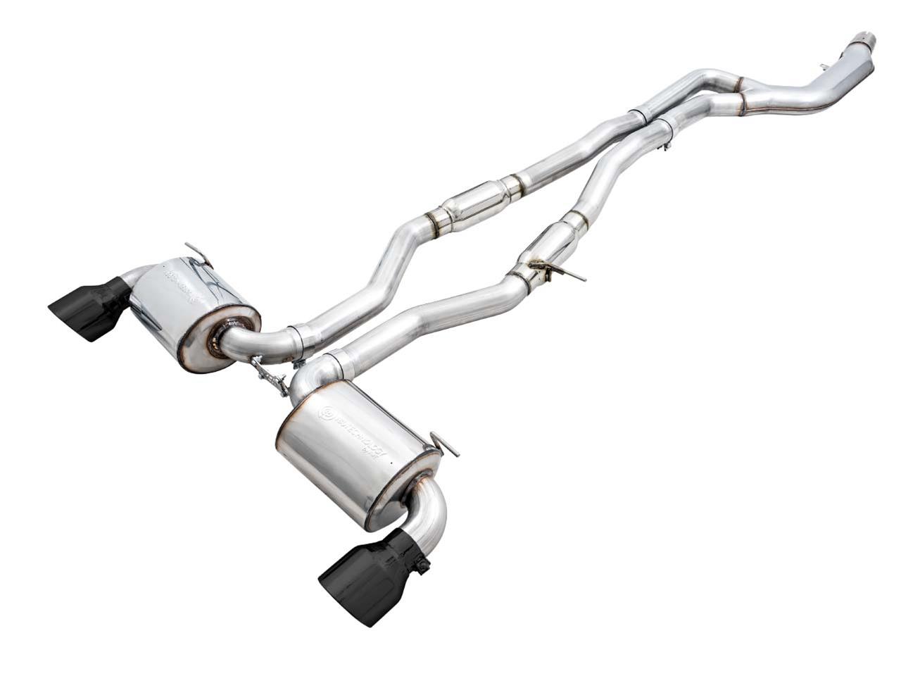 AWE 2020 Toyota Supra A90 Resonated Touring Edition Exhaust - 5in Diamond Black Tips-Exhaust-Silicon Valley Bimmer