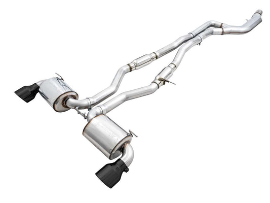 AWE 2020 Toyota Supra A90 Resonated Touring Edition Exhaust - 5in Diamond Black Tips-Exhaust-Silicon Valley Bimmer