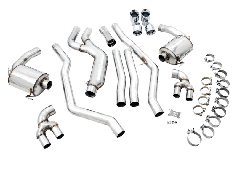 AWE Tuning 2019+ BMW M340i (G20) Non-Resonated Touring Edition Exhaust - Quad Chrome Silver Tips-Exhaust-Silicon Valley Bimmer