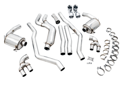 AWE Tuning 2019+ BMW M340i (G20) Non-Resonated Touring Edition Exhaust - Quad Chrome Silver Tips-Exhaust-Silicon Valley Bimmer