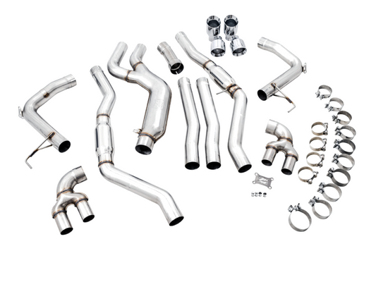 AWE Tuning 2019+ BMW M340i (G20) Non-Resonated Touring Edition Exhaust - Quad Chrome Silver Tips-Exhaust-Silicon Valley Bimmer