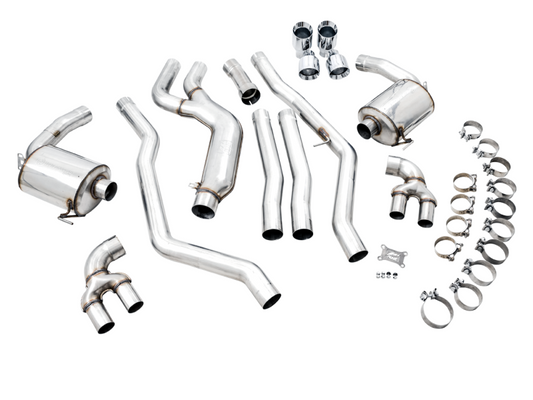 AWE Tuning 2019+ BMW M340i (G20) Non-Resonated Touring Edition Exhaust - Quad Diamond Black Tips-Exhaust-Silicon Valley Bimmer