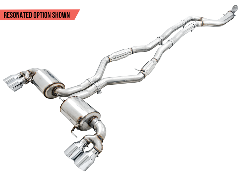 AWE Tuning 2019+ BMW M340i (G20) Resonated Touring Edition Exhaust - Quad Chrome Silver Tips-Exhaust-Silicon Valley Bimmer
