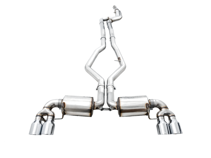 AWE Tuning 2019+ BMW M340i (G20) Resonated Touring Edition Exhaust - Quad Chrome Silver Tips-Exhaust-Silicon Valley Bimmer