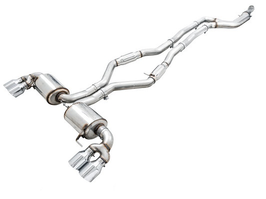 AWE Tuning 2019+ BMW M340i (G20) Resonated Touring Edition Exhaust - Quad Diamond Black Tips-Exhaust-Silicon Valley Bimmer