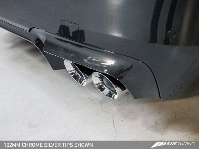 AWE Tuning BMW F10 M5 Touring Edition Axle-Back Exhaust Chrome Silver Tips-Exhaust-Silicon Valley Bimmer