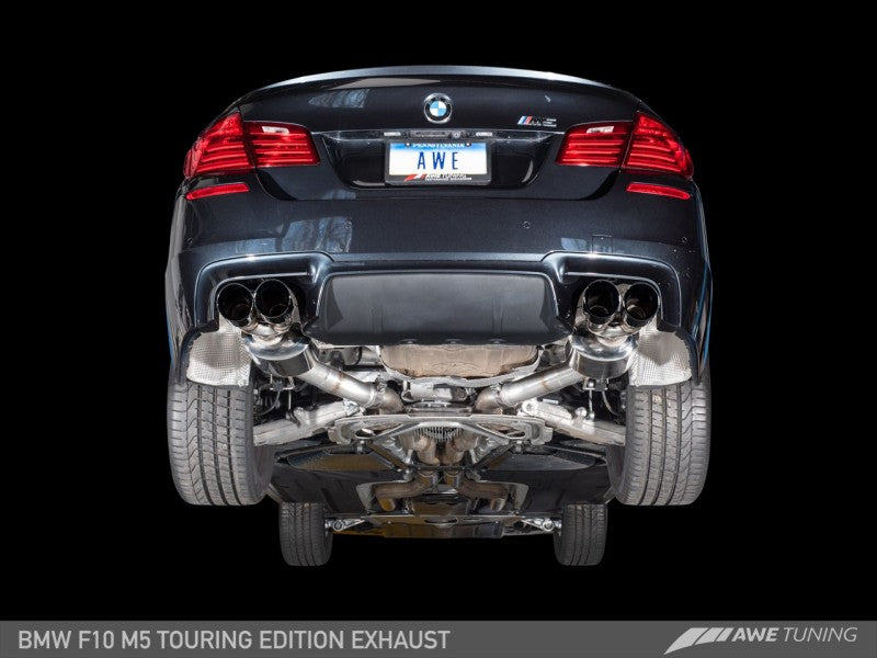 AWE Tuning BMW F10 M5 Touring Edition Axle-Back Exhaust Chrome Silver Tips-Exhaust-Silicon Valley Bimmer