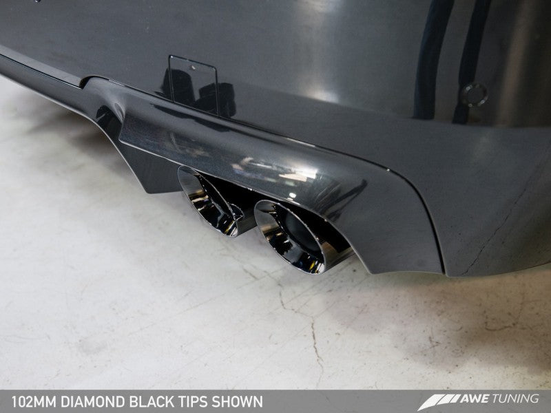 AWE Tuning BMW F10 M5 Touring Edition Axle-Back Exhaust Diamond Black Tips-Exhaust-Silicon Valley Bimmer