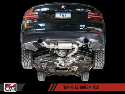 AWE Tuning BMW F22 M235i / M240i Touring Edition Axle-Back Exhaust - Diamond Black Tips (90mm)-Exhaust-Silicon Valley Bimmer