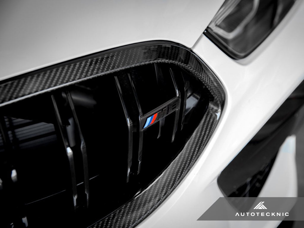 AutoTecknic F91 / F92 / F93 M8 Dry Carbon Front Grille Surrounds-Exterior-Silicon Valley Bimmer