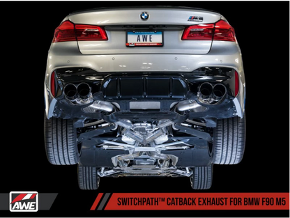 Awe Tuning Switchpath Cat-Back Exhaust System - BMW M5 F90 2018-2019-Exhaust-Silicon Valley Bimmer