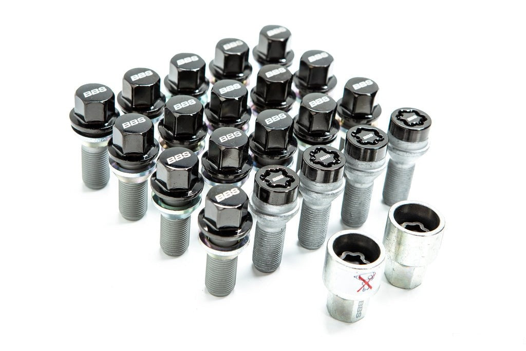 BBS M14x1.25 Locking Wheel Bolt Set - Black Chrome-Wheels-Silicon Valley Bimmer